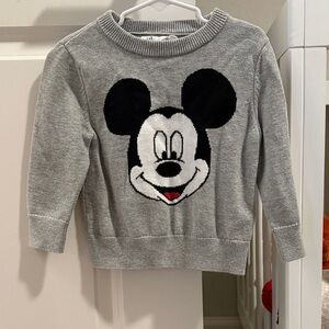 GAP Gray Mickey Mouse Knit Sweater